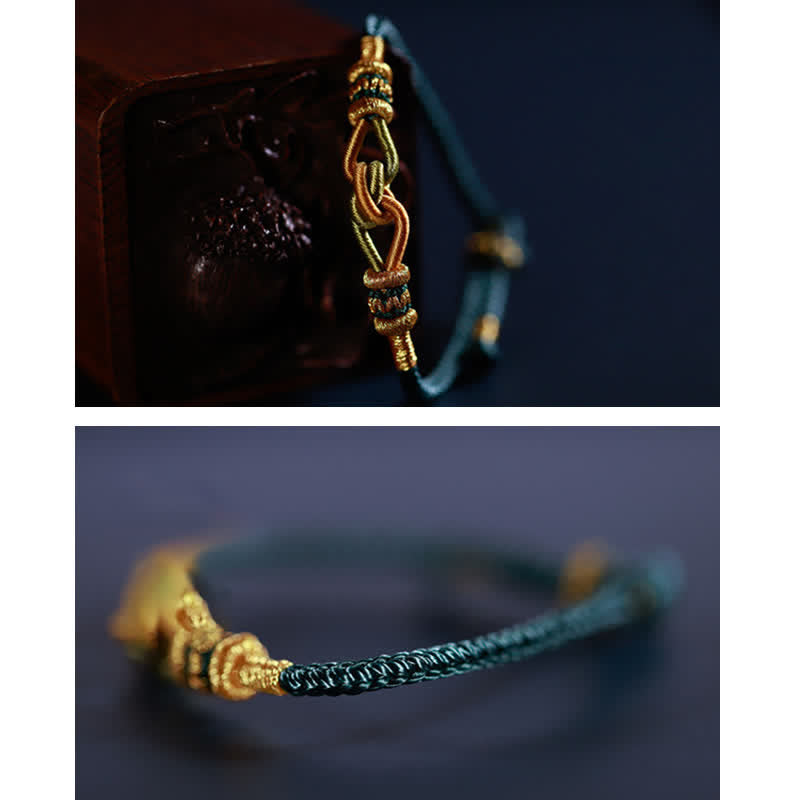 Pulsera trenzada con nudos y fe hecha a mano de Mythstone