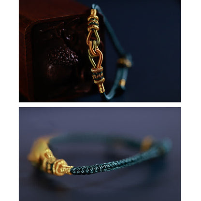 Pulsera trenzada con nudos y fe hecha a mano de Mythstone