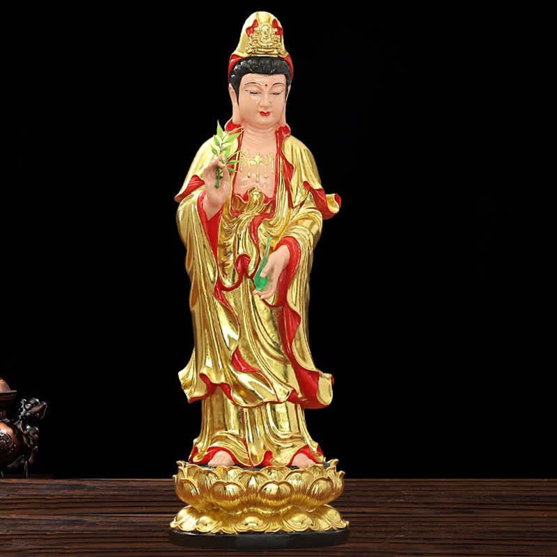 Mythstone Chenrezig Bodhisattva Avalokitesvara Figurine Harmony Resin Statue Home Decoration