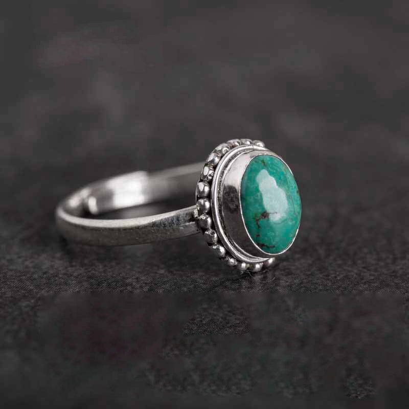 Mythstone 925 Sterling Silver Turquoise Wisdom Love Ring