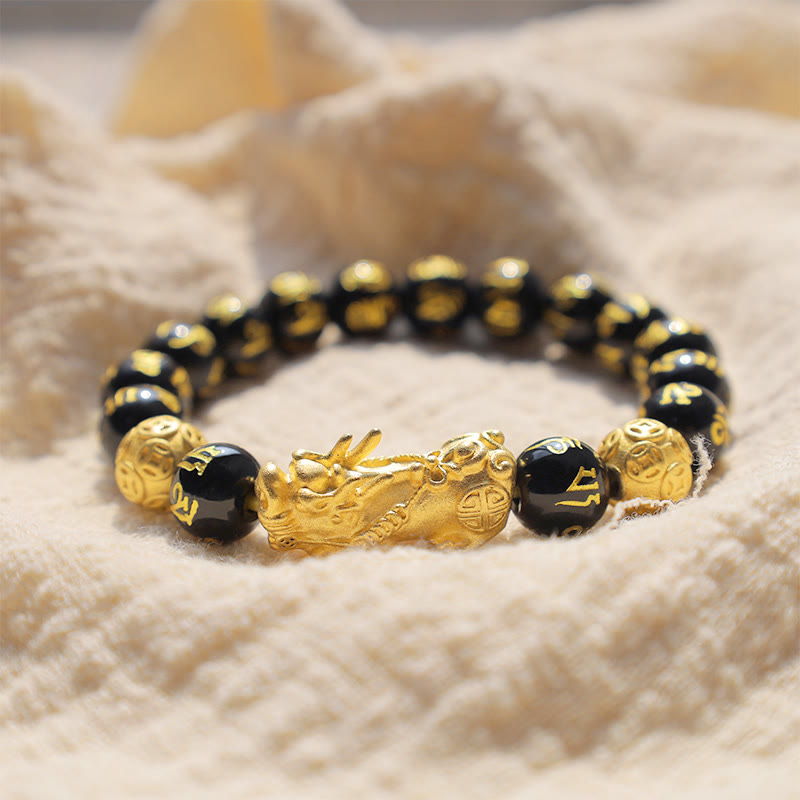 MythStone FengShui PiXiu Obsidian Wealth Bracelet