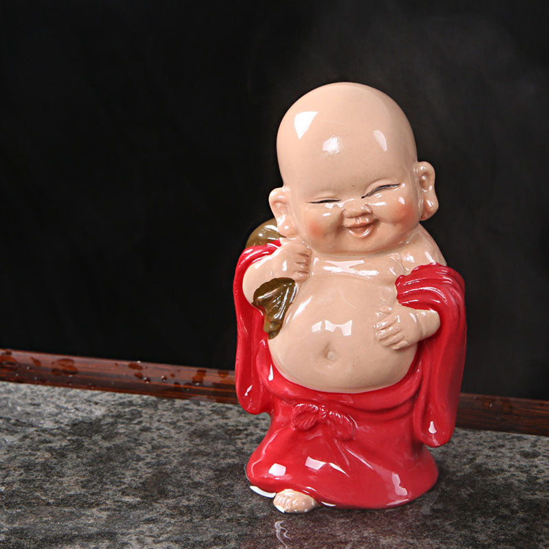 Mythstone Color Changing Laughing Buddha Resin Tea Pet Wealth Home Figurine Decoration