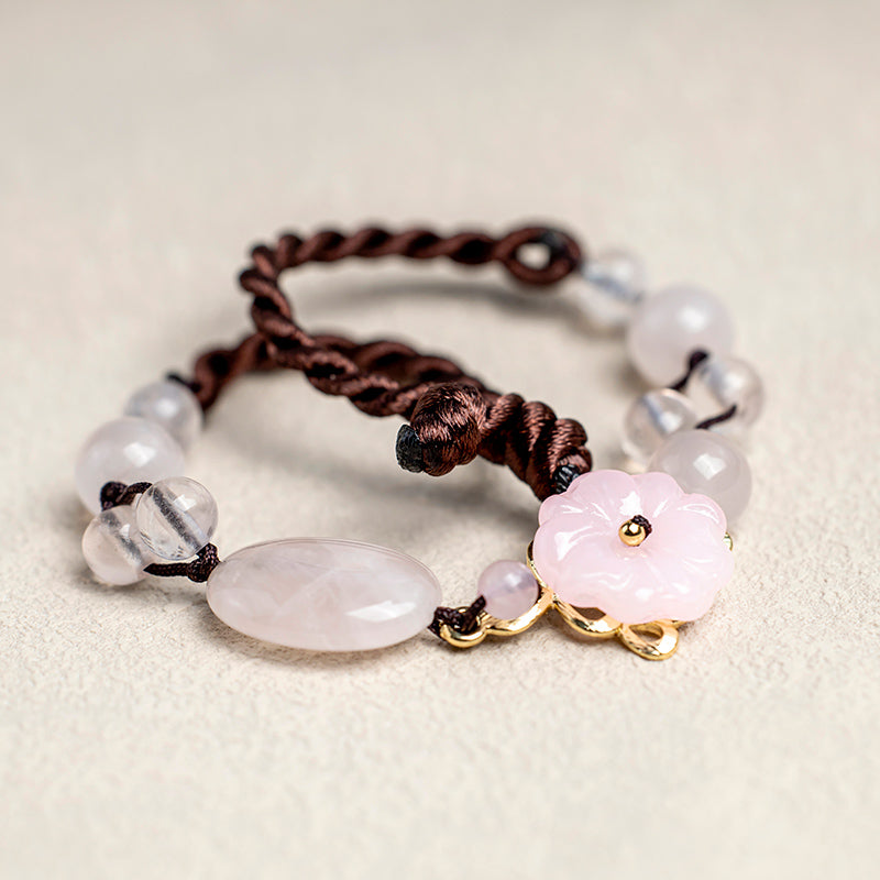 Mythstone The Flower of Love Pink Crystal Soothing Anklet