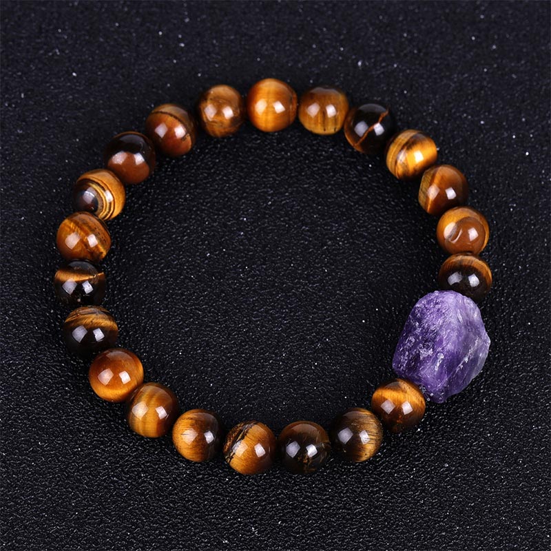 Pulsera de protección con piedra de ojo de tigre tibetano Mythstone