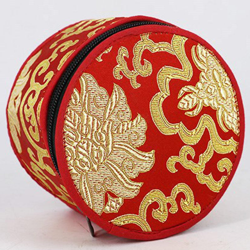 Mythstone Tibetan Singing Bowl Storage Bag with Zipper Closure Decoration