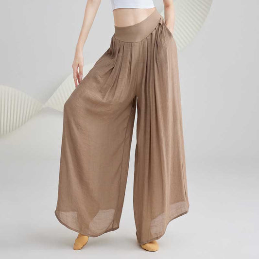 Mythstone Loose Cotton Linen Wide Leg Pants For Yoga Dance