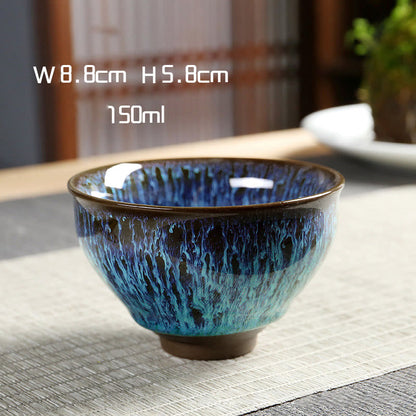 Mythstone Multicolor Ceramic Teacup Ocean Wave Tea Cups