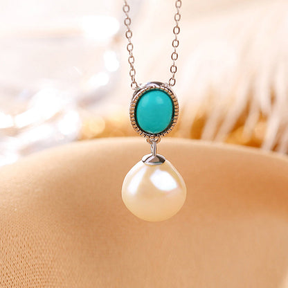 Mythstone 925 Sterling Silver Pearl Turquoise Healing Wisdom Necklace Pendant Ring Earrings