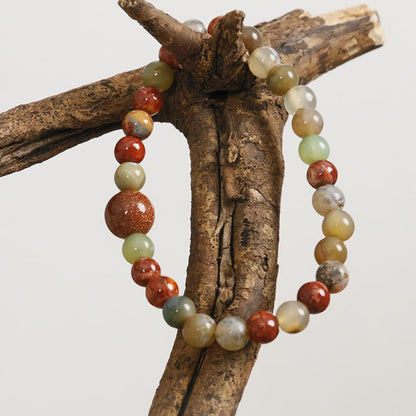 Mythstone Natural Stone Sea Sediment Jasper Agate Protection Bracelet