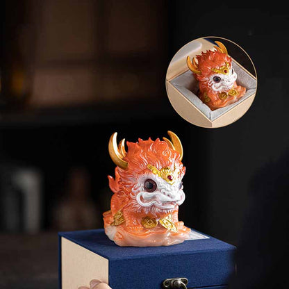 Mythstone Color Changing Small Kirin Resin Tea Pet Home Figurine Decoration