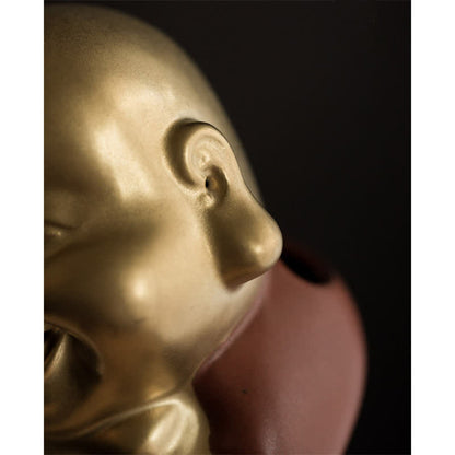 Mythstone Little Buddha Laughing Buddha Ceramic Healing Incense Burner