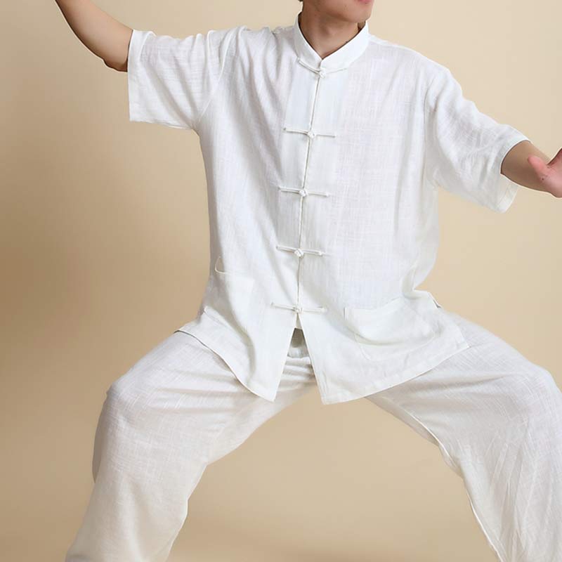 Mythstone Meditation Zen Prayer Spiritual Tai Chi Qigong Practice Unisex Embroidery Clothing Set