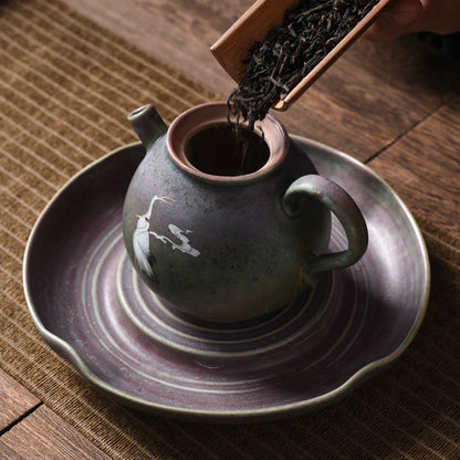 Tetera de cerámica para té chino Gongfu con forma de nube y grulla blanca Mythstone 