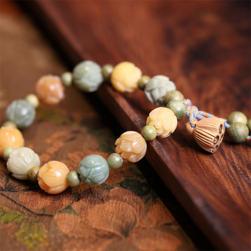 Mythstone Bodhi Seed Lotus Green Sandalwood Wisdom Harmony Bracelet