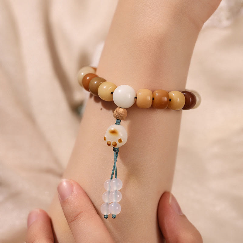 Pulsera de sabiduría Om Mani Padme Hum con semilla de Bodhi natural de Mythstone El Señor del Bosque Cadáver