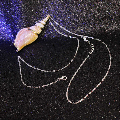 Mythstone Natural Shankha Conch Shell Seashell Lucky Necklace Pendant