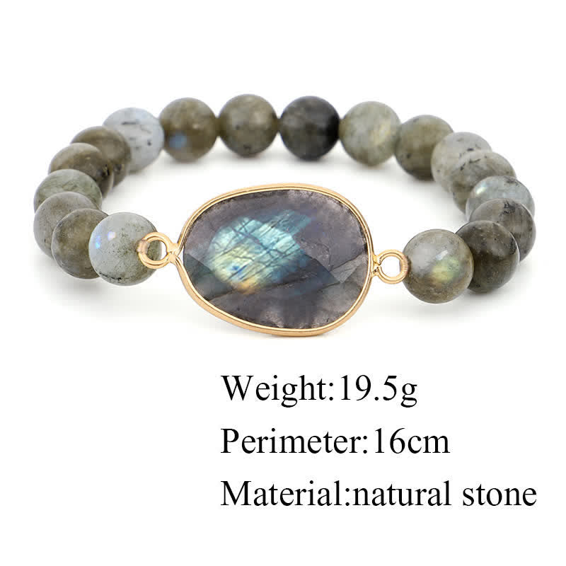 MythStone Natural Labradorite Moonstone Support Healing Beaded Bracelet