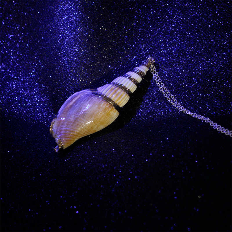 Mythstone Natural Shankha Conch Shell Seashell Lucky Necklace Pendant