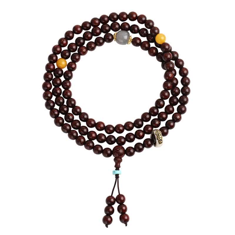 MythStone 925 Sterling Silver Indian Small Leaf Red Sandalwood Hetian Gray Jade Amber Gold Star Bracelet