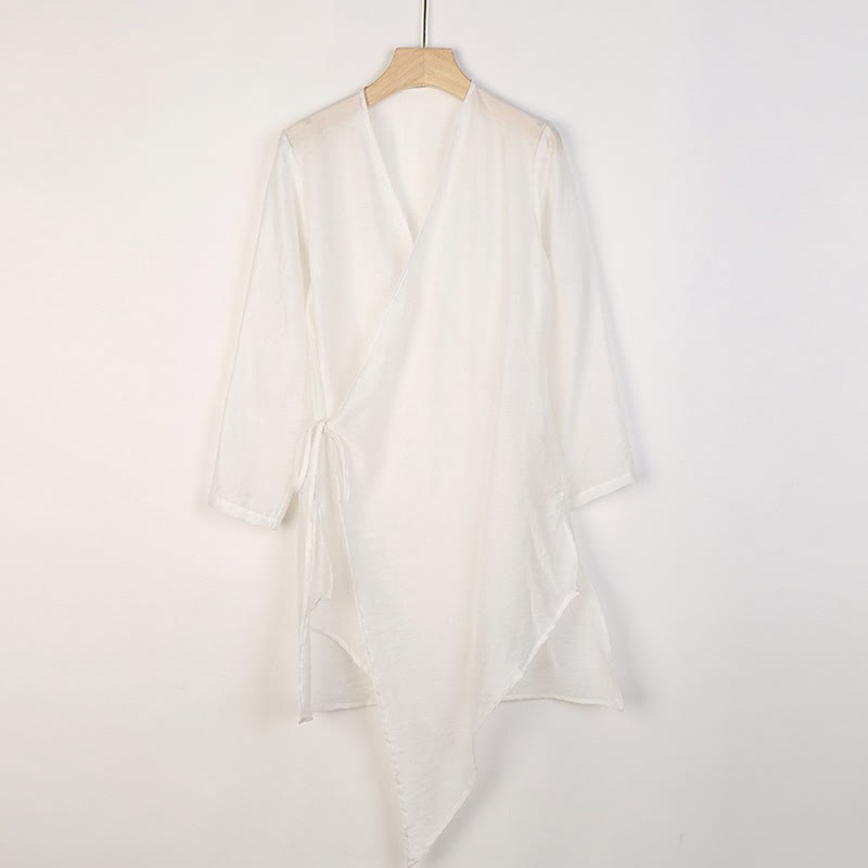 Ropa de mujer para practicar yoga, meditación, espiritualidad, zen, patrón simple en blanco y beige Mythstone