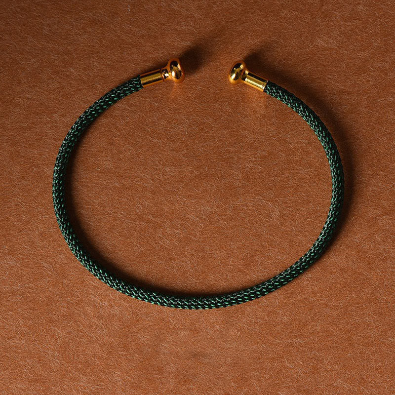 Mythstone Simple Design Handmade Luck Braid String Cuff Bracelet