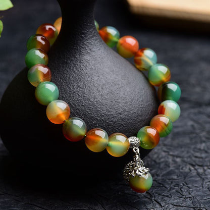 MythStone Tibetan Natural Green Agate Healing Bracelet