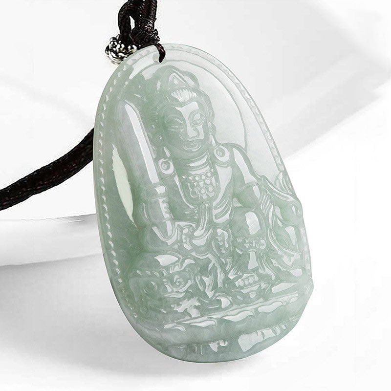 Colgante de jade de Buda natal del zodíaco chino con piedra mitológica que representa la prosperidad y la riqueza