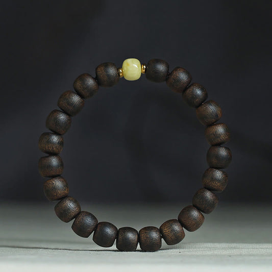 Mythstone Rare Brunei Agarwood Amber Balance Peace Calm Bracelet