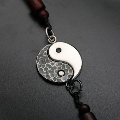 Mythstone 990 Sterling Silver Yin Yang Balance Harmony Necklace Pendant