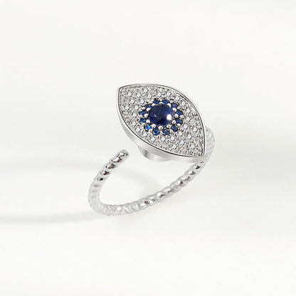 925 Sterling Silver Evil Eye Protection Blessing Rotatable Ring