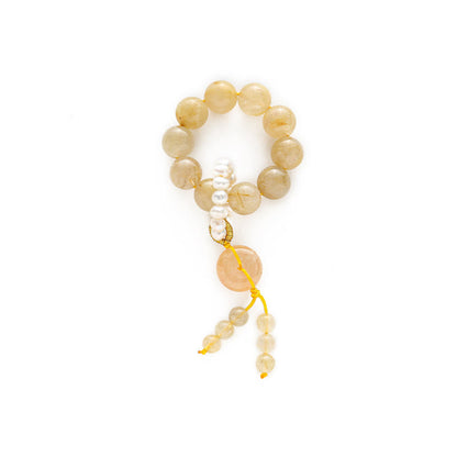 Mythstone Citrine Peace Buckle Prosperity Happiness Wrist Mala