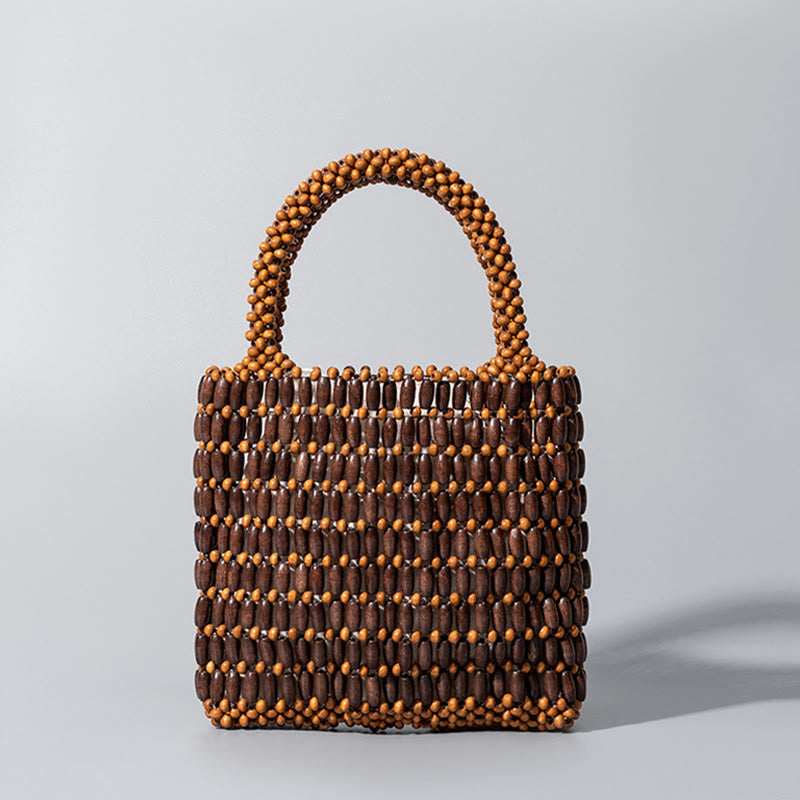 Mythstone Hand-woven Wooden Beads Handbag