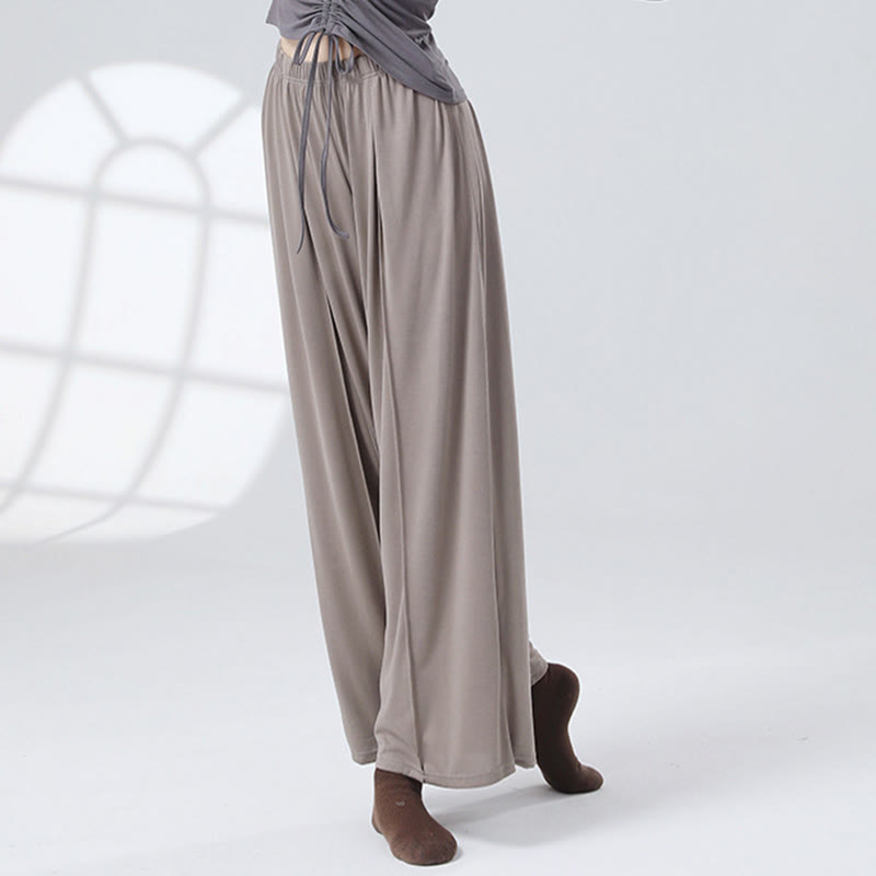 Mythstone Solid Color Loose Wide Leg Pants Dance Women's Yoga Pants