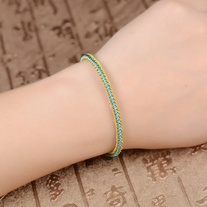 Mythstone Two-Color Rope Handcrafted Eight Thread Peace Knot Bracelet