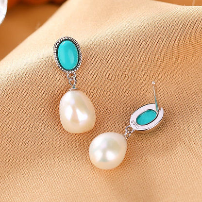 Mythstone 925 Sterling Silver Pearl Turquoise Healing Wisdom Necklace Pendant Ring Earrings