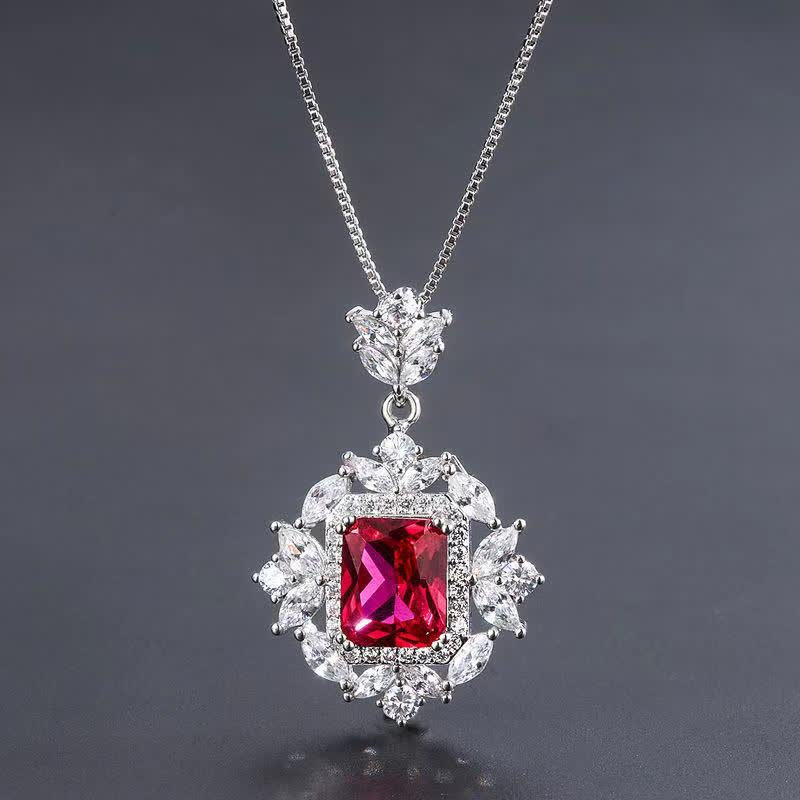 Mythstone Emerald Crystal Red Corundum Confidence Courage Ring Earrings Necklace Pendant