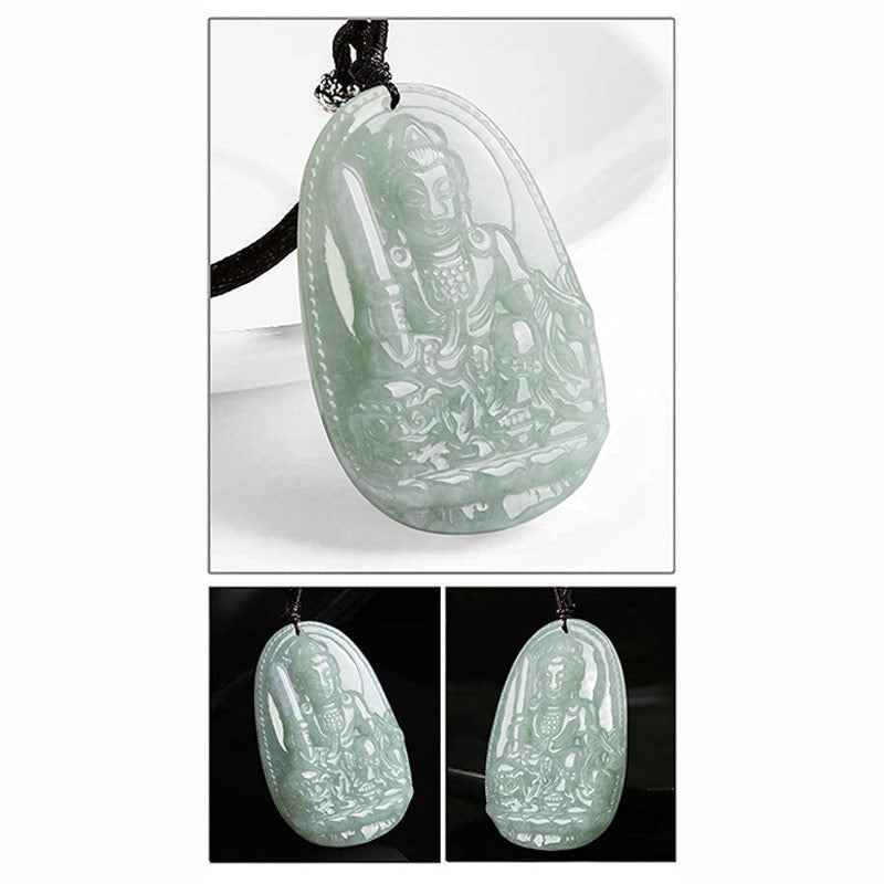 Colgante de jade de Buda natal del zodíaco chino con piedra mitológica que representa la prosperidad y la riqueza