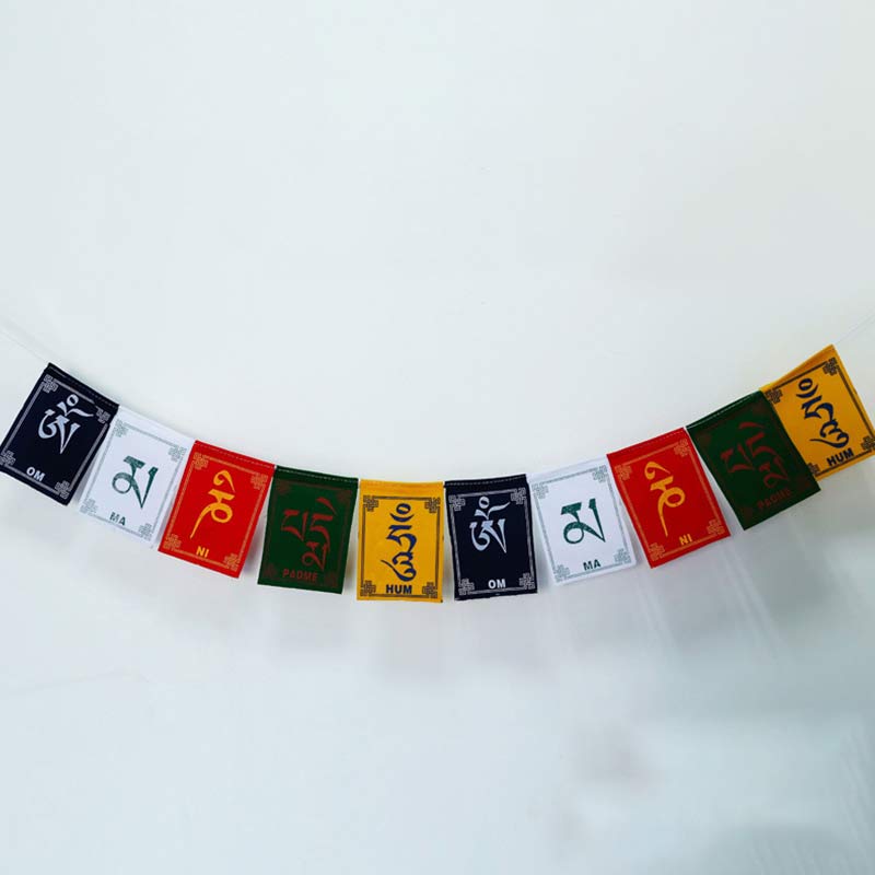 Mythstone Tibetan Blessing Windhorse Om Mani Padme Hum Outdoor Car Prayer Flag Decoration