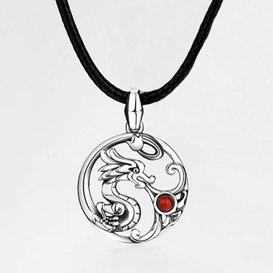 Mythstone 925 Sterling Silver Year Of The Dragon Playing Pearl Luck Rope Necklace Pendant