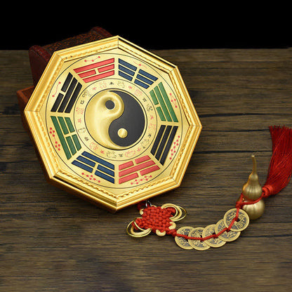 Feng Shui Bagua Map Five Emperor Coins Gourd Balance Energy Map