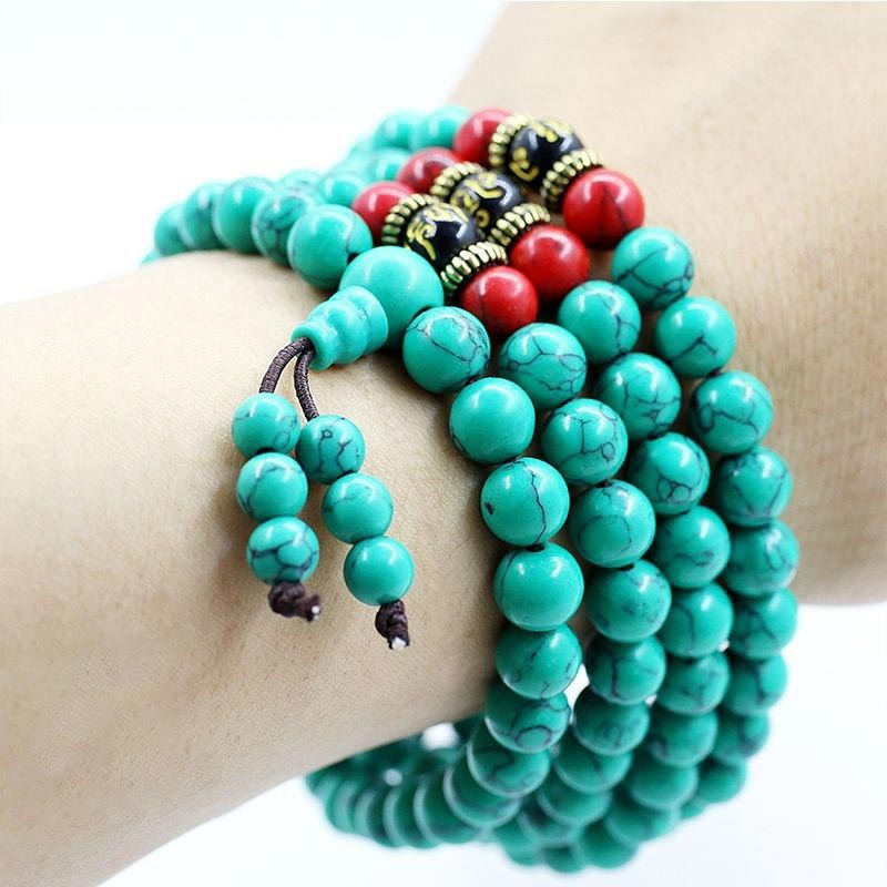 Mythstone Tibetan Turquoise Purification Necklace Mala