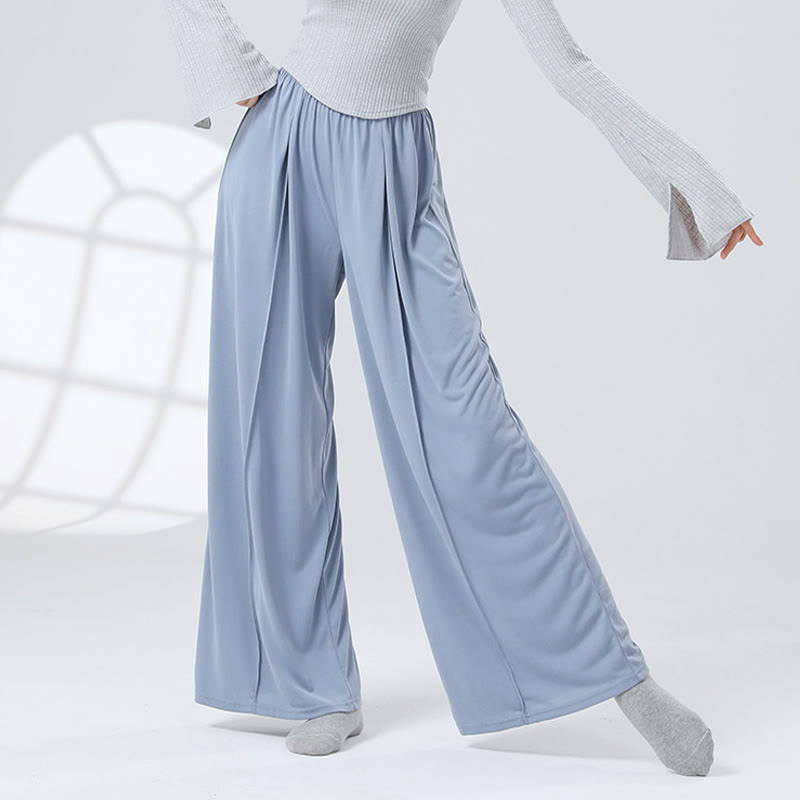 Mythstone Solid Color Loose Wide Leg Pants Dance Women's Yoga Pants