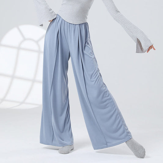 Mythstone Solid Color Loose Wide Leg Pants Dance Women's Yoga Pants