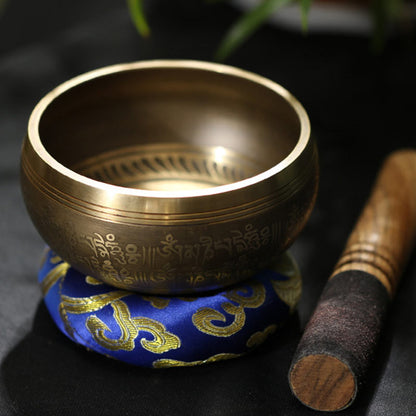 Mythstone Tibetan Meditation Sound Bowl Handcrafted for Healing and Mindfulness Singing Bowl Set