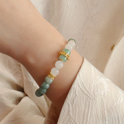 Mythstone Single Double Layer Jade Peace Buckle Luck Bracelet