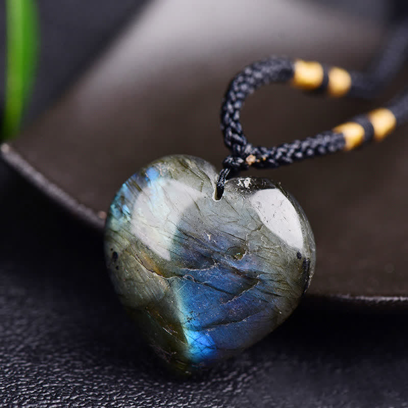 Mythstone Labradorite Love Heart Support Necklace Pendant