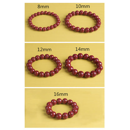 Mythstone Natural Double PiXiu Cinnabar Om Mani Padme Hum Wealth Luck Bead Bracelet