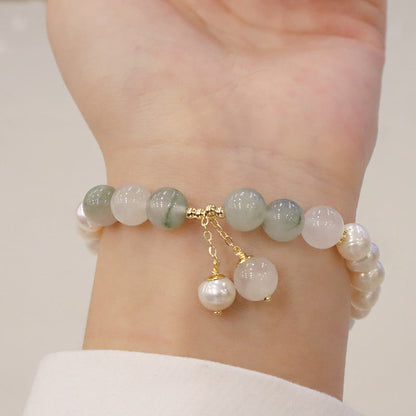 MythStone Natural Pearl Jade Healing Sincerity Bracelet