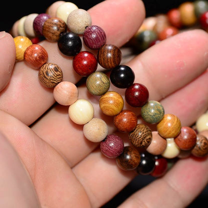 MythStone 108 Beads Wenge Wood Mala Blessing Meditation Bracelet