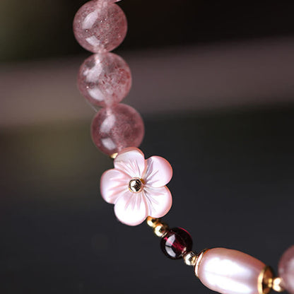 MythStone Strawberry Quartz Peach Blossom Love Bracelet